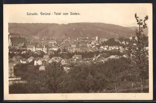 AK Schwäb. Gmünd, Ortsansicht von Süden