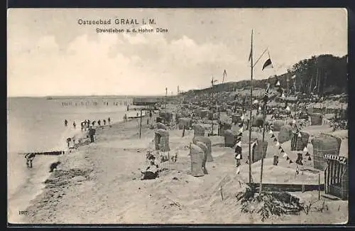 AK Graal i. M., Strandleben a. d. Hohen Düne