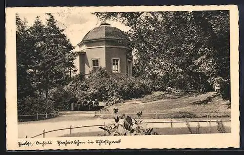 AK Zerbst /Anhalt, Teehäuschen im Schlosspark