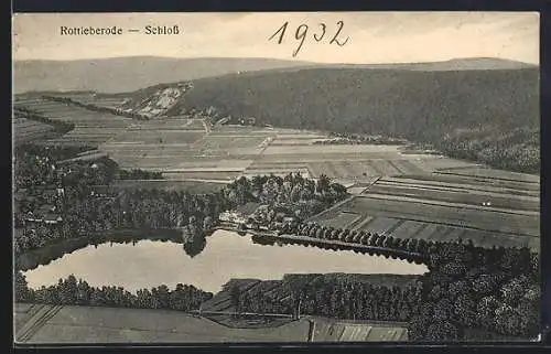 Künstler-AK Rottleberode, Schloss mit See