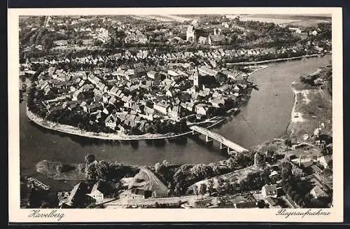 AK Havelberg, Teilansicht vom Flugzeug aus