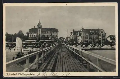 AK Kühlungsborn, Ostseebad, Uferpartie mit Steg
