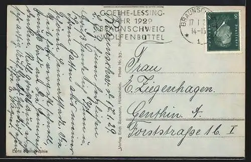 AK Braunschweig, Schloss mit Strassenpartie