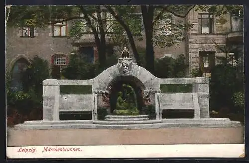 AK Leipzig, Blick auf den Märchenbrunnen