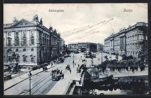AK Berlin, Schlossplatz mit Denkmal