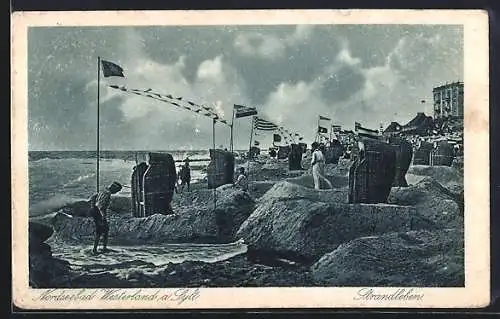 AK Westerland a. Sylt, Nordseebad, Strandleben