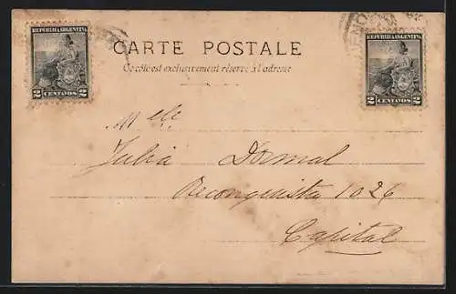 AK Santa Inés, Ortspartie mit Brunnen