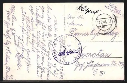 AK Oldenburg i. O., Flakabteilung 32, Durchblick mit Wirtschaftsgebäude