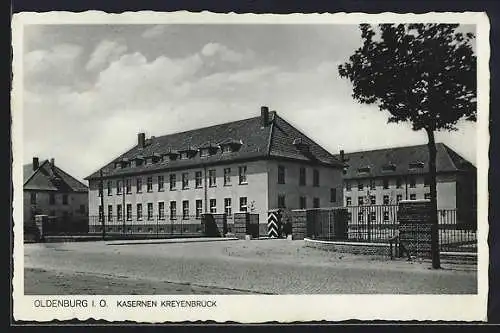 AK Oldenburg i. O., Eingang zu den Kasernen Kreyenbrück