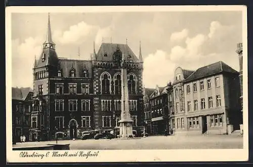 AK Oldenburg-Oldenburg, Markt mit Rathaus