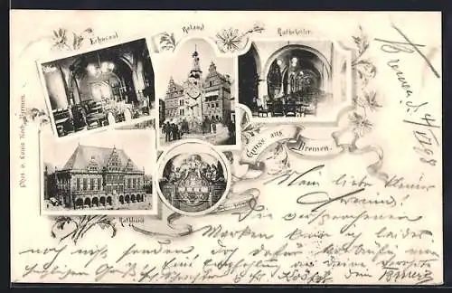 AK Bremen, Inneres Gasthaus Ratskeller, Rathaus, Inneres Echosaal