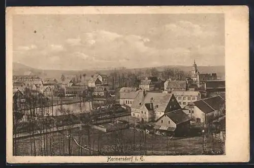 AK Hormersdorf i. E., Teilansicht mit Teich