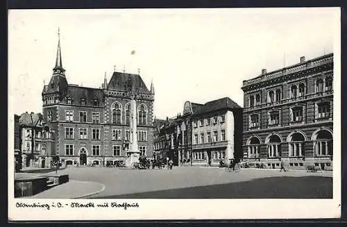 AK Oldenburg i. O., Markt mit Rathaus