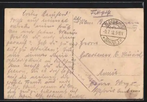 AK Oldenburg i. Gr., Partie am der Kaiserlichen Post