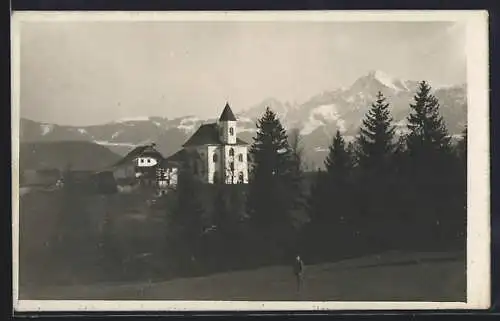 Foto-AK Ettenberg, Ortspartie mit Kirche