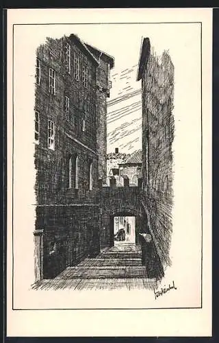 Künstler-AK Lauterbach /Hessen, Die Pforte