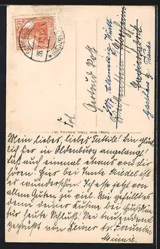 AK Oldenburg /Gr., Hoftheater mit Strassenpartie