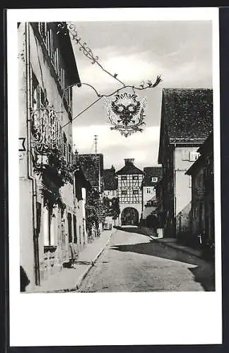 AK Künzelsau / Württ., Blick in die Schnurgasse