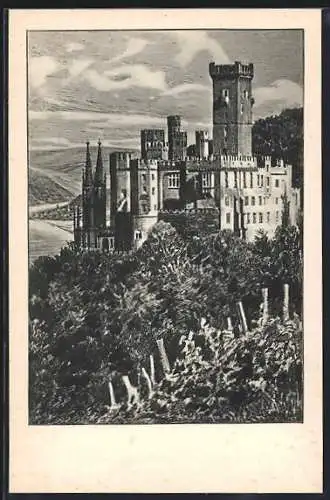 Künstler-AK Stolzenfels /Rhein, Schloss Stolzenfels