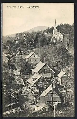 AK Schierke, Blick auf die Dorfstrasse