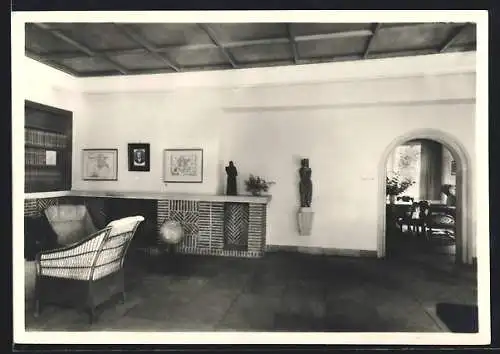 AK Insel Hiddensee, Kloster, Gerhart-Hauptmann-Gedächtnisstätte, Kaminecke