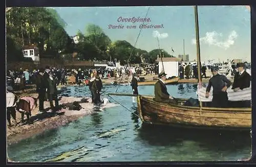 AK Hamburg-Oevelgönne, Partie am Elbstrand