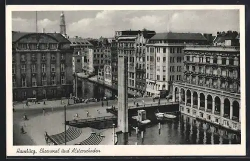 AK Hamburg, Ehrenmal und Alsterarkaden