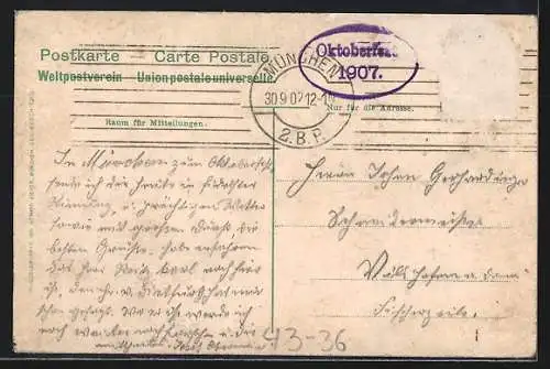 AK München, Ausschank des Thomasbräu auf dem Münchener Oktoberfest