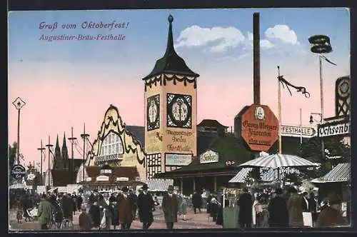 AK München, Augustiner-Bräu-Festhalle auf dem Oktoberfest