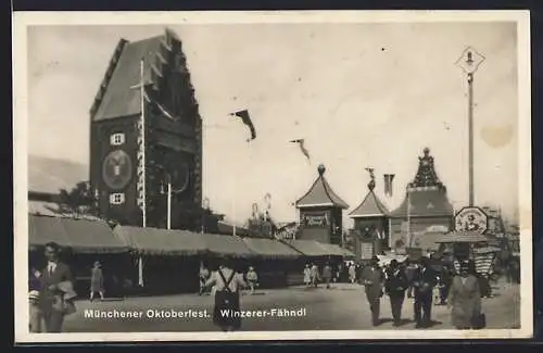 AK München, Winzerer-Fähndl auf dem Münchener Oktoberfest