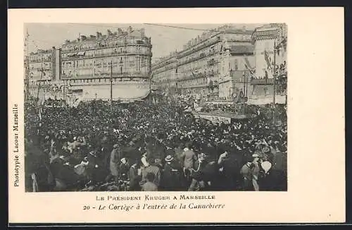 AK Marseille, Le Président Krüger, La Cortège à l`entrée de la Cannebiere