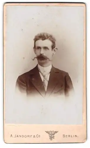 Fotografie A. Jandorf & Co, Berlin, Spittelmarkt 16/17, Porträt eines eleganten Herrn