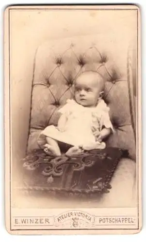 Fotografie Emil Winzer, Potschappel, Dresdnerstrasse, Porträt eines Kleinkindes