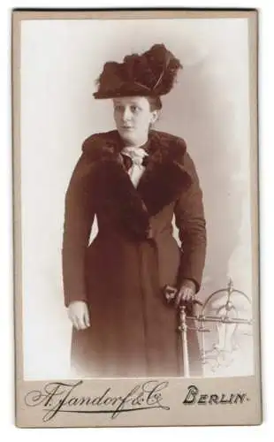 Fotografie A. Jandorff & Co., Berlin, Leipzigerstr. 64, Porträt einer eleganten Dame