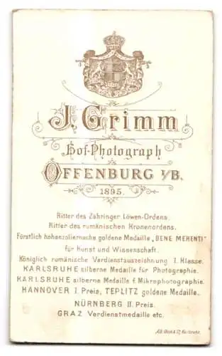 Fotografie J. Grimm, Offenburg, Porträt eines älteren Mannes