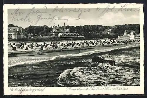 AK Heringsdorf / Ostseebad, Strand mit Kurhaus Strandkasino