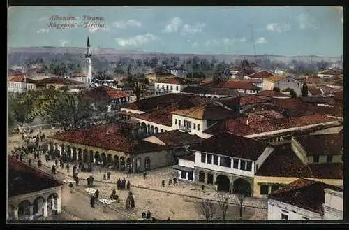 AK Tirana, Ortsansicht aus der Vogelschau