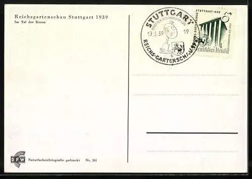 AK Reichsgartenschau Stuttgart 1939, im Tal der Rosen