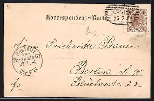 AK Ober-Tarvis, Ortsansicht aus der Vogelschau