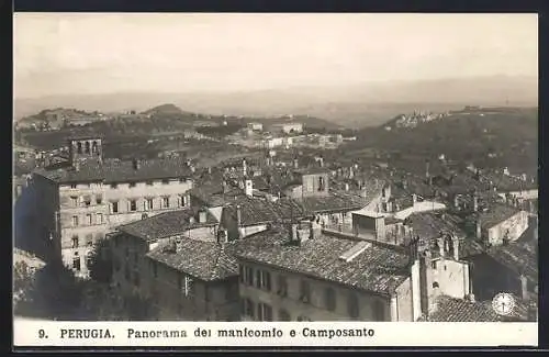 AK Perugia, Panorama del manicomio e Camposanto