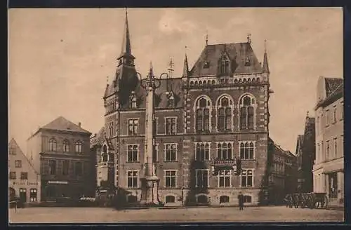 AK Oldenburg / O., Markt mit Gasthaus D. Henneke und Rathaus