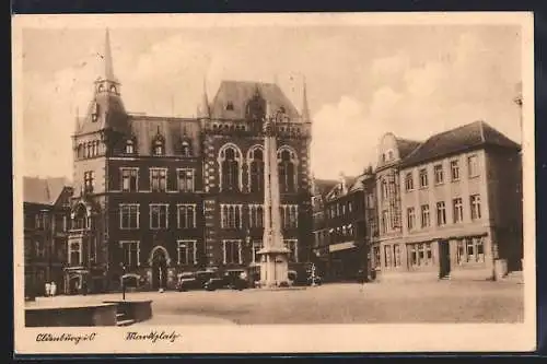 AK Oldenburg / O., Markt mit Rathaus und Hotel zum Grossherzog
