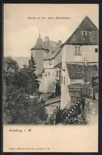 AK Arnsberg i. W., Partie an der alten Stadtmauer