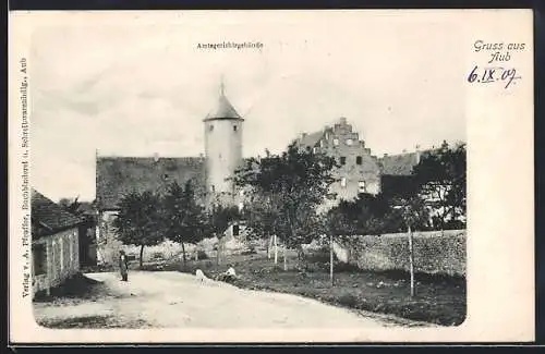 AK Aub / Mainfranken, Amtsgerichtsgebäude