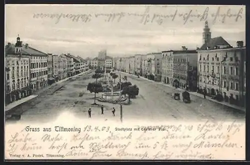 AK Tittmoning, Stadtplatz mit Laufener Tor