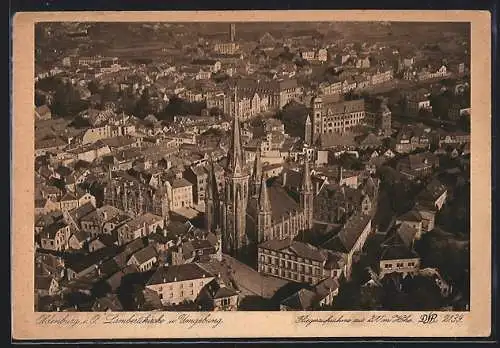 AK Oldenburg i. O., Teilansicht mit Lambertikirche, Fliegeraufnahme
