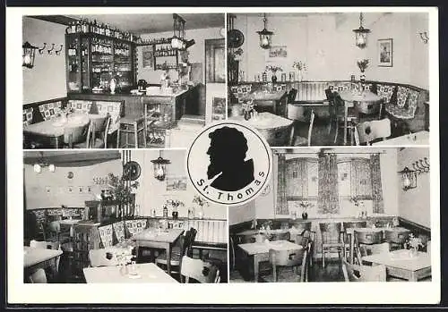 AK Hamburg, Gaststätte Thomaskeller, Hermannstr. 39, Innenansichten, St. Thomas