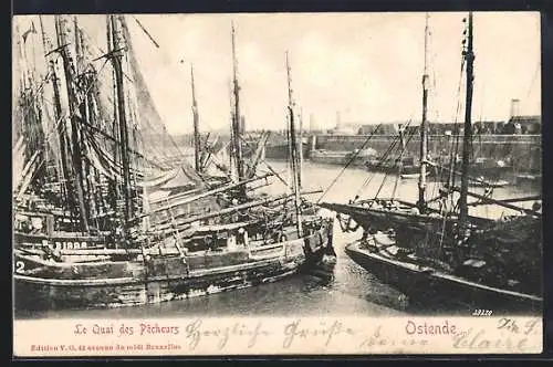 AK Ostende, Le Quai des Pecheurs