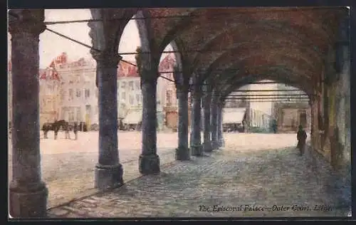 Künstler-AK Liège, Outer Court, The Episcopal Palace