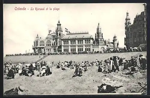 AK Ostende, Le Kursaal et la plage